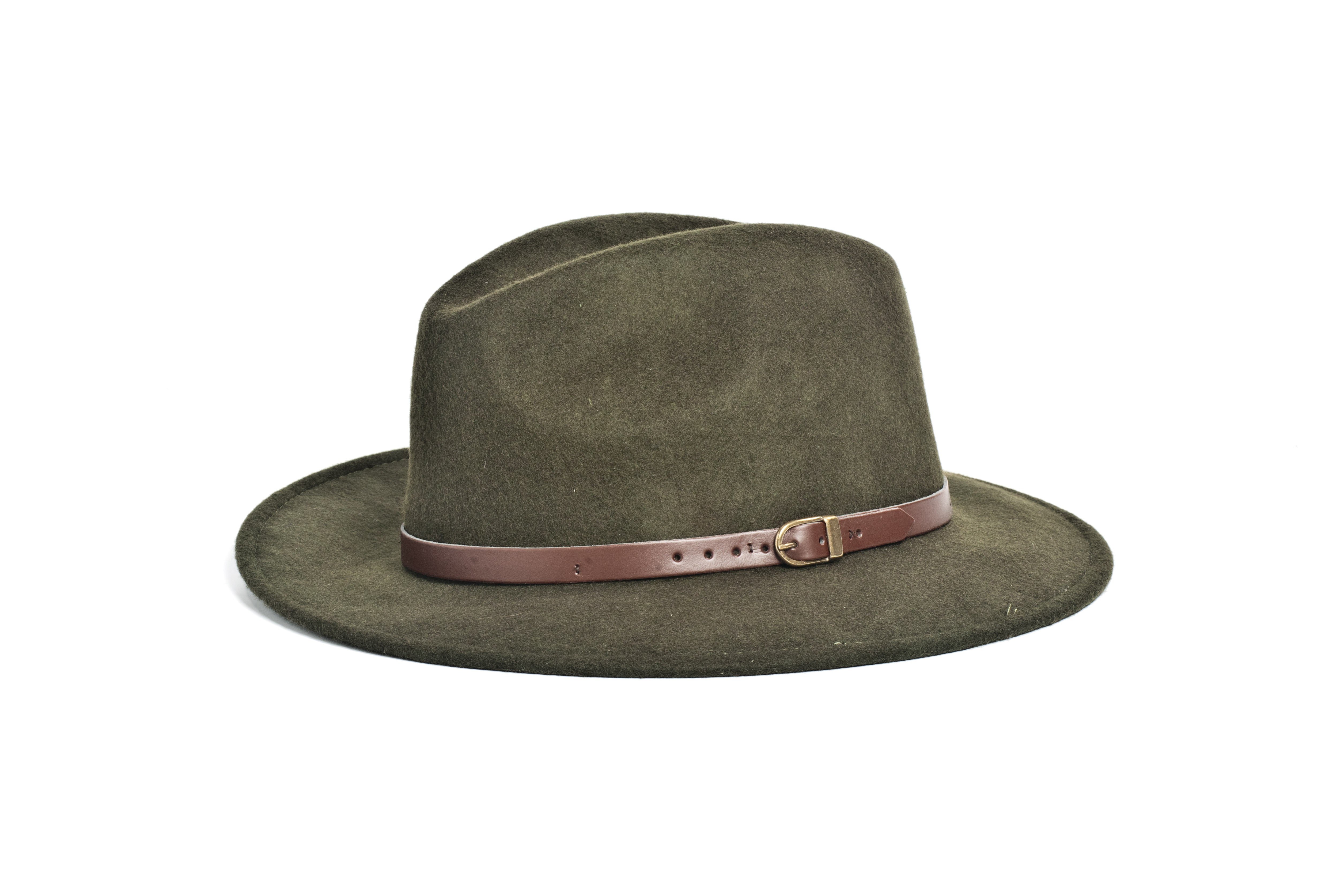 Chapeau Fedora à Large Bord VANTOBEST - Kaki, Taille Unique (56-58 Cm), Polyester, Style Classique