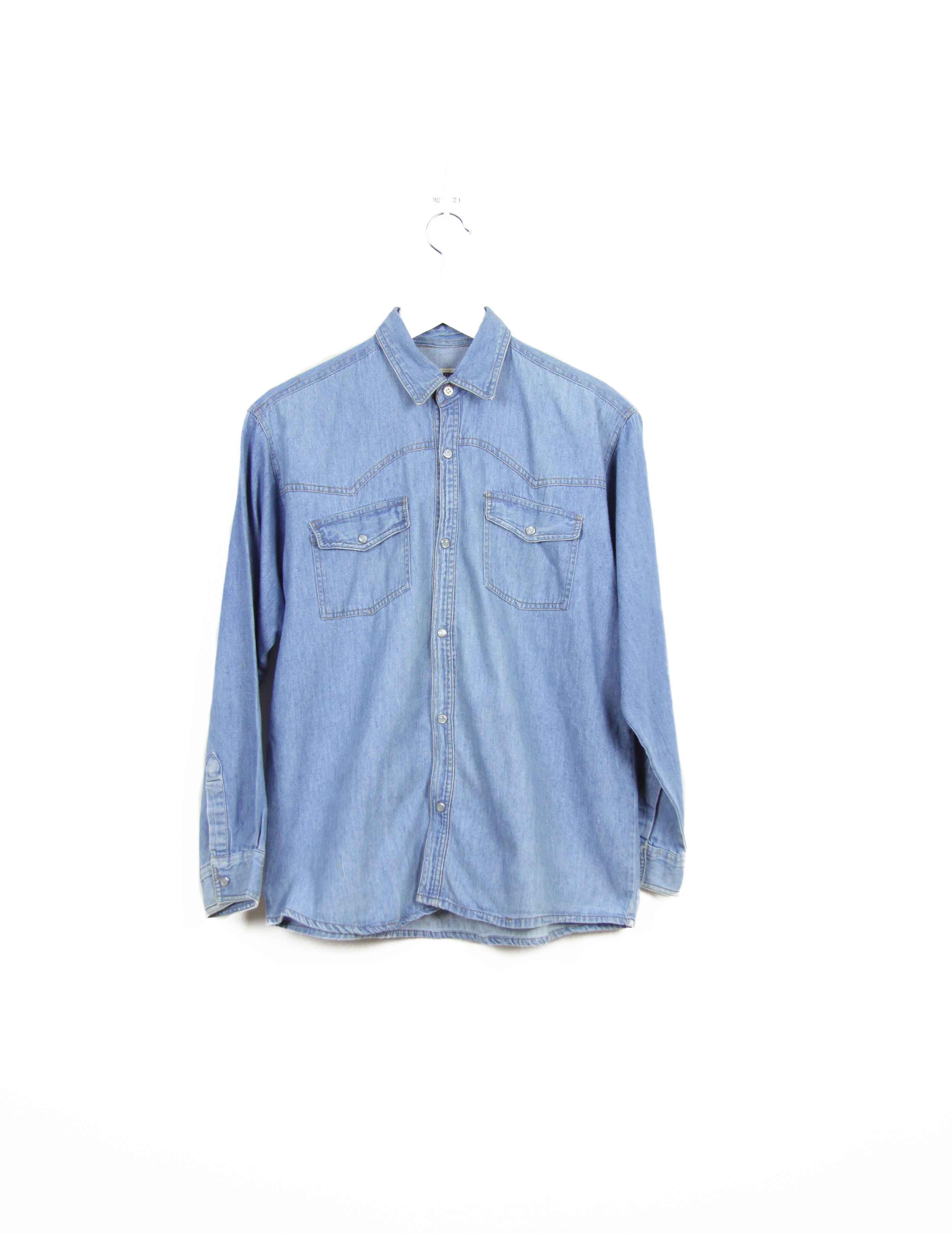 Chemise en jean top bleu clair