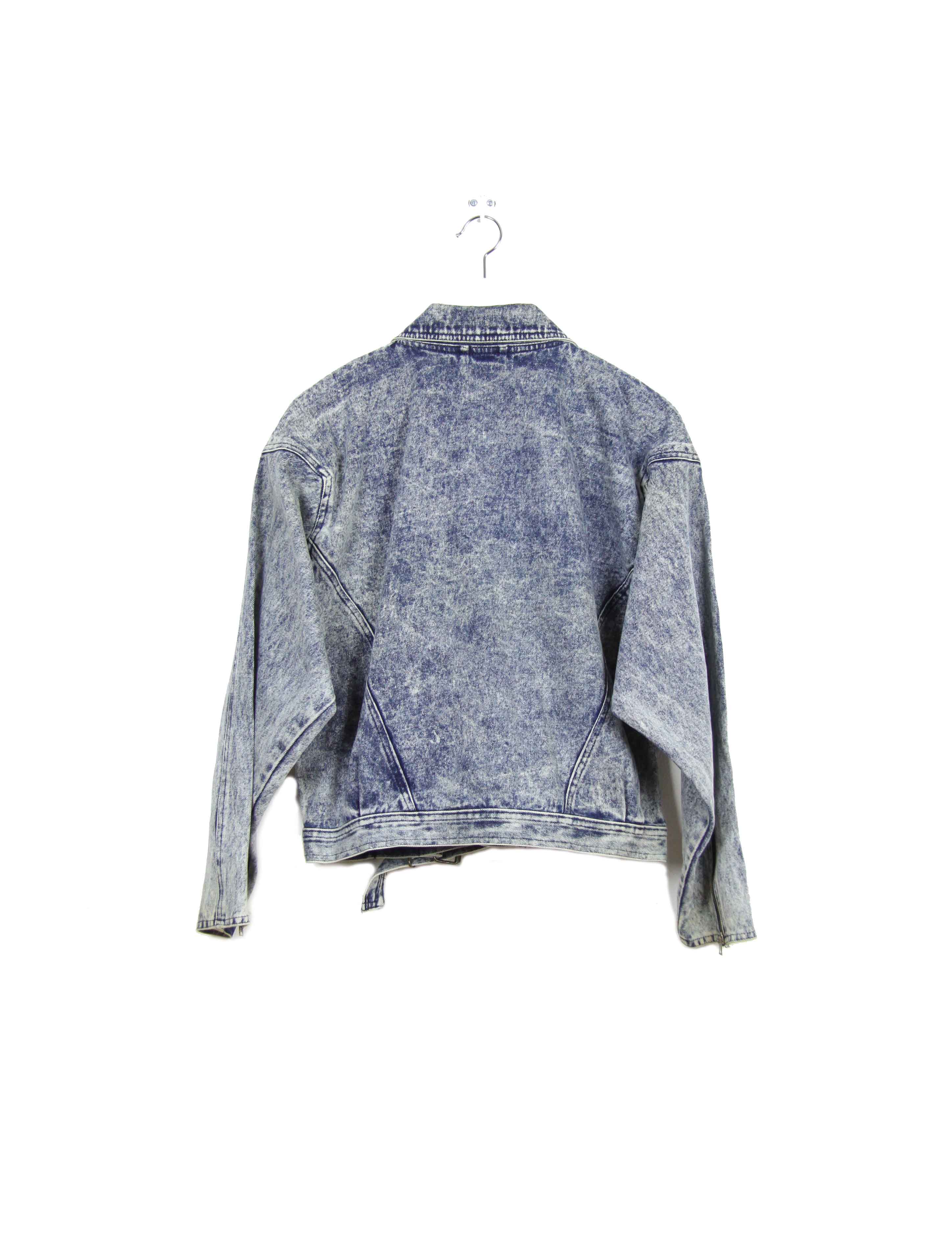 Veste Bomber En Jean Délavé Vintage Années 90 - Taille XL - Style Y2K Femme