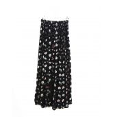 Jupe Noire Motif Fleur Vintage-2