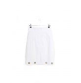Jupe Unie Blanche Vintage-1