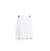 Jupe Unie Blanche Vintage-2