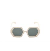 Lunette Carré Blanches Verres Noirs-1