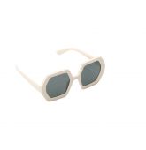 Lunette Carré Blanches Verres Noirs-2