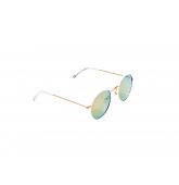 Lunette de Soleil Ronde Blanche Verres Miroirs Roses-2