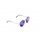 Lunette de Soleil Ronde Bleu Verres Miroirs Bleus-2