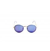Lunette de Soleil Ronde Bleu Verres Miroirs Bleus-1