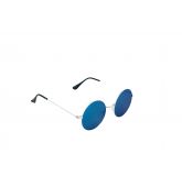 Lunette de Soleil Ronde Verres Miroirs Bleus-2