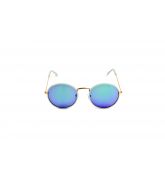 Lunette de Soleil Ronde Vert Verres Miroirs Verts-1