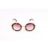 Lunettes de Soleil ronde écaille caramel-1