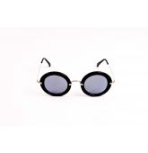 Lunettes de Soleil ronde noire-1