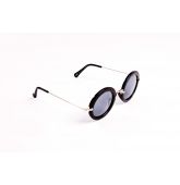 Lunettes de Soleil ronde noire-2