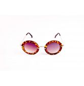 Lunettes de Soleil ronde écaille marron-1