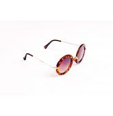 Lunettes de Soleil ronde écaille marron-2