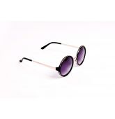 Lunettes de Soleil ronde noire-2
