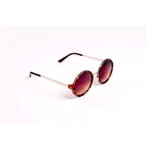 Lunettes de Soleil ronde écaille marron-2