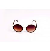 Lunettes de Soleil ronde écaille marron-1