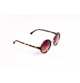 Lunettes de Soleil ronde écaille marron-2
