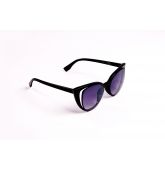 Lunettes de soleil noire yeux de chat avec découpe-2
