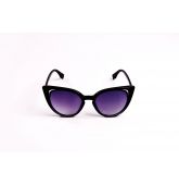 Lunettes de soleil noire yeux de chat avec découpe-1