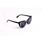 Lunettes de soleil écaille yeux de chat avec découpe dorée-2
