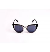 Lunettes de soleil écaille yeux de chat avec découpe dorée-1