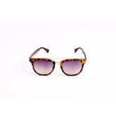 Lunettes de soleil écaille beige avec barre haute-1