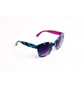 Lunettes de soleil effet écaille moucheté bleu-2