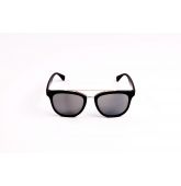 Lunettes de soleil monture noire mat avec barre haute-1