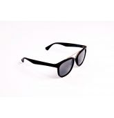 Lunettes de soleil monture noire mat avec barre haute-2