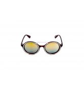Lunettes de Soleil Noire Verres Miroirs Jaunes-1