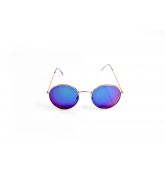 Lunettes de Soleil Ronde Cuivre Verres Miroirs Bleu / Vert-1