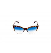 Lunettes de soleil style 60's verres bleutés-1