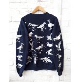 Sweatshirt vintage à motifs oiseaux-3