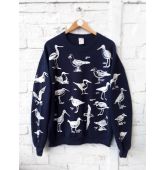 Sweatshirt vintage à motifs oiseaux-1