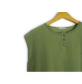 T-shirt kaki en soie-2