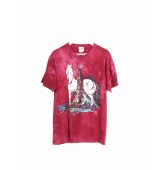 Tshirt Tie & Dye Rouge imprimé Indien-1