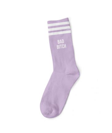 BAD BITCH WHITE PURPLE SOCKS