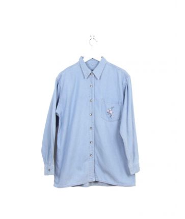 Chemise en Jean Brosée Fleur T L