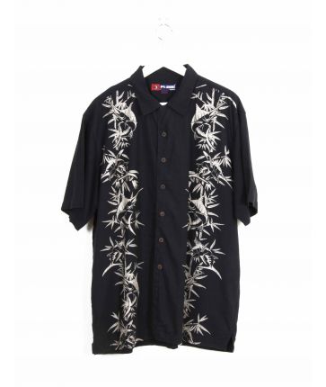 Chemise Hawaii Noir motifs imprimé T L
