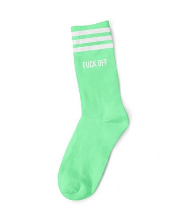 FUCK OFF WHITE GREEN SOCKS