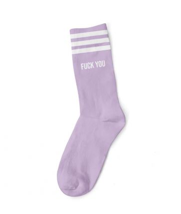 FUCK YOU WHITE PURPLE SOCKS