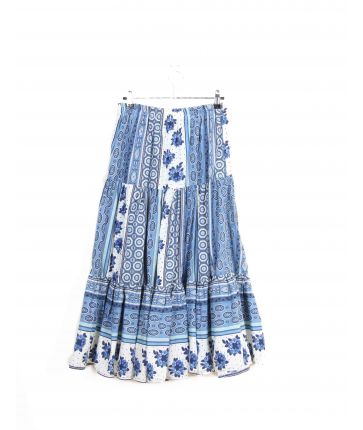 Jupe à motif bleu Vintage
