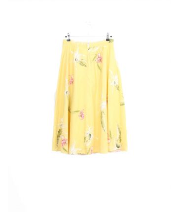 Jupe Jaune Motif Fleur Vintage