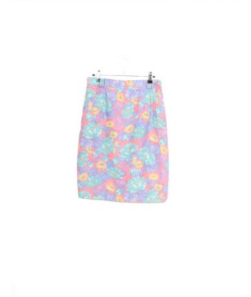Jolie Jupe Vintage Worthington Taille 12 En Rayonne Imprimée Fleurs Blanches - Rétro Et élégante