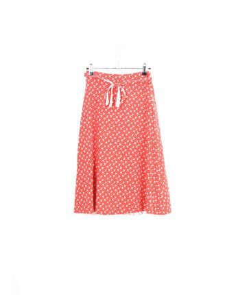 Jupe Rouge Motif Fleur Vintage