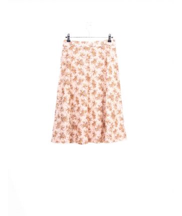 Jupe Saumon Motif Fleur Vintage