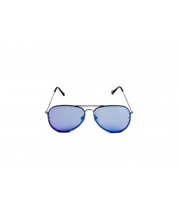 Lunette de Soleil Aviateur Verres Miroirs Bleus