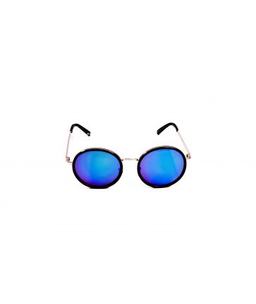 Lunette de Soleil Contour Métallique Miroirs Bleutés