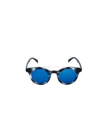 Lunette de Soleil Ecaille Bleu Verres Miroirs Bleus